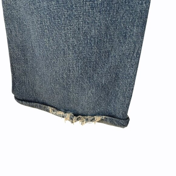 Paper denim & Cloth 100% Cotton Distressed Bootcut Blue Jeans Size 29 Casual Y2K - Picture 7 of 8